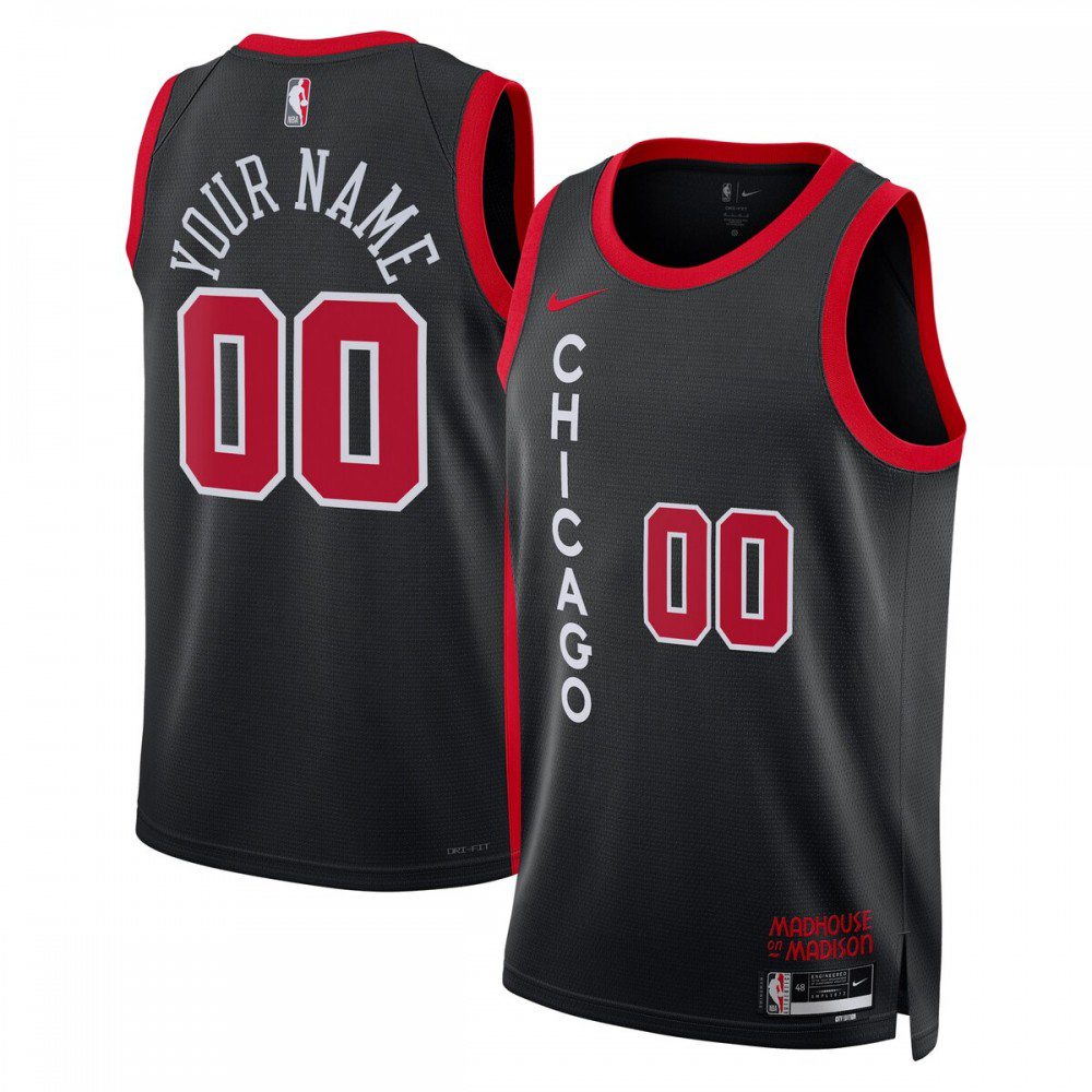 Chicago Bulls Unisex 2023/24 Custom Swingman Jersey - Black - City Edition-Pro Kit Vault | Brand New 26/27 Sports Jerseys
